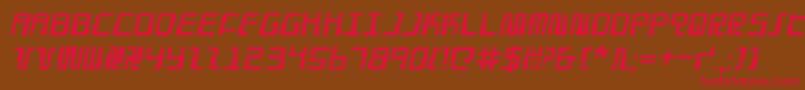 フォントDroidLoverItalic – 赤い文字が茶色の背景にあります。