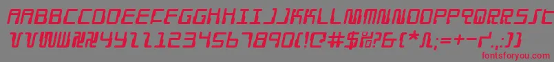 フォントDroidLoverItalic – 赤い文字の灰色の背景