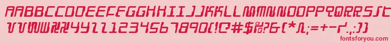 DroidLoverItalic Font – Red Fonts on Pink Background