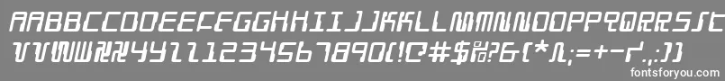 フォントDroidLoverItalic – 灰色の背景に白い文字