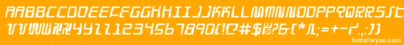 Шрифт DroidLoverItalic – белые шрифты на оранжевом фоне