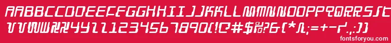 フォントDroidLoverItalic – 赤い背景に白い文字