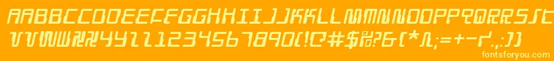 フォントDroidLoverItalic – オレンジの背景に黄色の文字