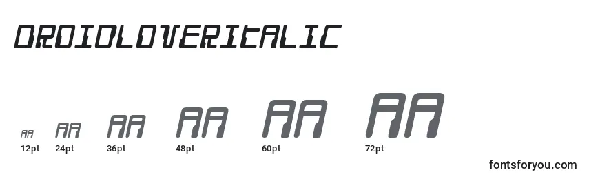 DroidLoverItalic Font Sizes