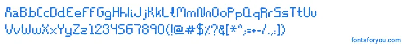 フォントStencil8bitRegular – 白い背景に青い文字