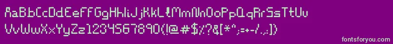 Stencil8bitRegular Font – Green Fonts on Purple Background