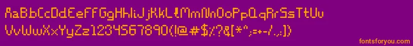 Stencil8bitRegular Font – Orange Fonts on Purple Background