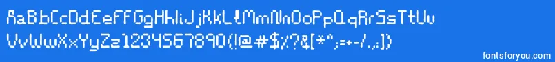 Stencil8bitRegular-Schriftart – Weiße Schriften auf blauem Hintergrund