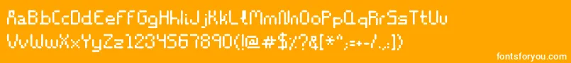 フォントStencil8bitRegular – オレンジの背景に白い文字