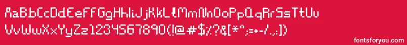 フォントStencil8bitRegular – 赤い背景に白い文字