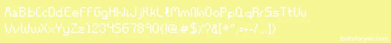 フォントStencil8bitRegular – 黄色い背景に白い文字