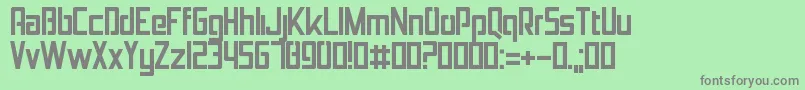 Jolana-fontti – harmaat kirjasimet vihreällä taustalla