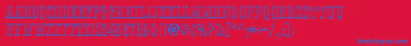 Czcionka PresentumnrshRegular – niebieskie czcionki na czerwonym tle