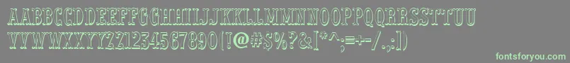 PresentumnrshRegular Font – Green Fonts on Gray Background