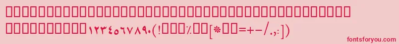 フォントBTehran – ピンクの背景に赤い文字