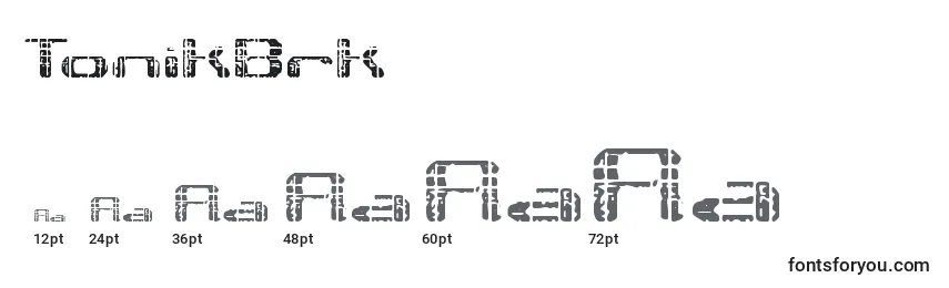 Размеры шрифта TonikBrk