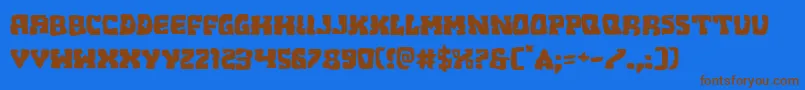 Beastianexpand Font – Brown Fonts on Blue Background