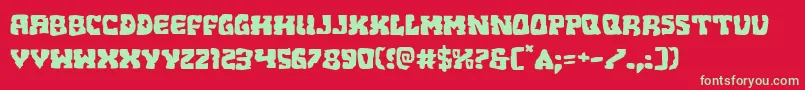 フォントBeastianexpand – 赤い背景に緑の文字