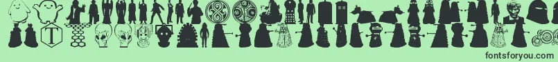 Whovian Font – Black Fonts on Green Background