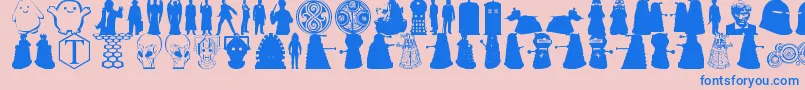 フォントWhovian – ピンクの背景に青い文字