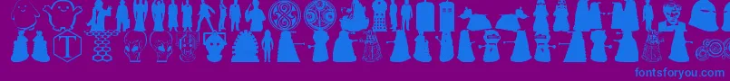 fuente Whovian – Fuentes Azules Sobre Fondo Morado