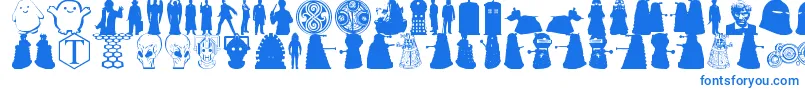 fuente Whovian – Fuentes Azules Sobre Fondo Blanco