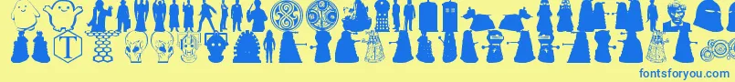 fuente Whovian – Fuentes Azules Sobre Fondo Amarillo