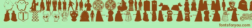 Шрифт Whovian – коричневые шрифты на зелёном фоне