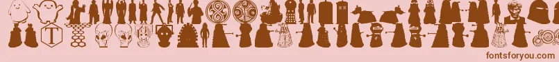 Whovian Font – Brown Fonts on Pink Background