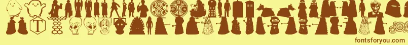 Whovian Font – Brown Fonts on Yellow Background