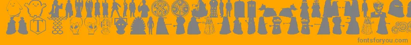 Fonte Whovian – fontes cinzas em um fundo laranja