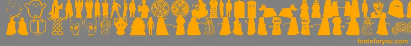 Whovian-fontti – oranssit fontit harmaalla taustalla