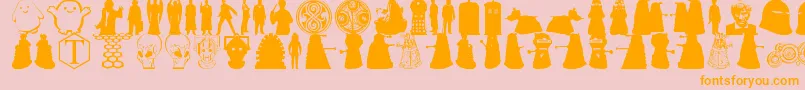 Whovian Font – Orange Fonts on Pink Background