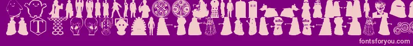 Whovian-Schriftart – Rosa Schriften auf violettem Hintergrund