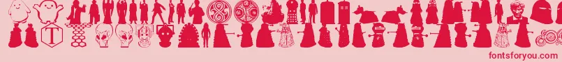 Fonte Whovian – fontes vermelhas em um fundo rosa