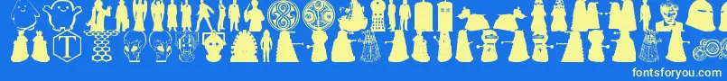 Whovian Font – Yellow Fonts on Blue Background