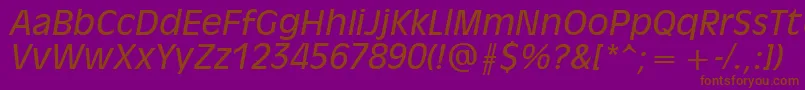 Olvr56x Font – Brown Fonts on Purple Background