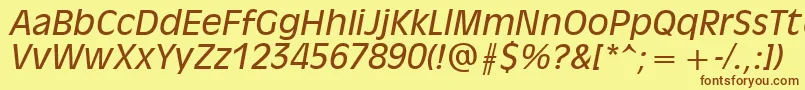 Olvr56x Font – Brown Fonts on Yellow Background