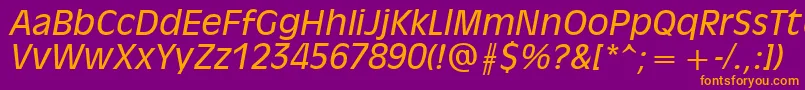 Olvr56x Font – Orange Fonts on Purple Background