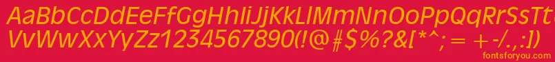 Olvr56x Font – Orange Fonts on Red Background