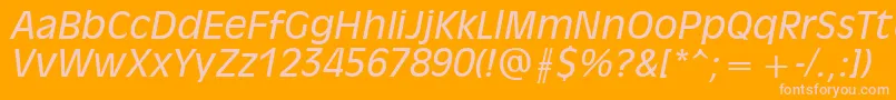 Olvr56x Font – Pink Fonts on Orange Background