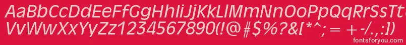 Olvr56x Font – Pink Fonts on Red Background