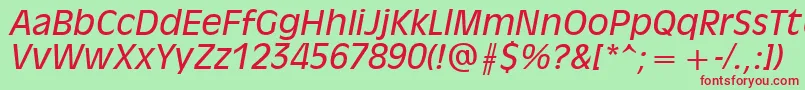 Olvr56x Font – Red Fonts on Green Background