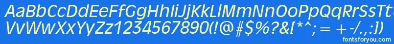 Olvr56x Font – Yellow Fonts on Blue Background