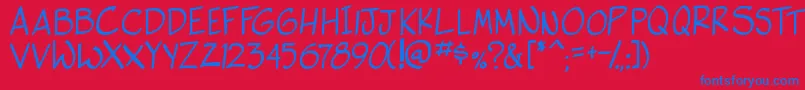 SideK Font – Blue Fonts on Red Background