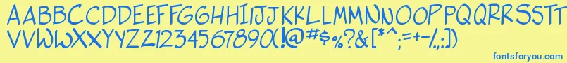 SideK Font – Blue Fonts on Yellow Background