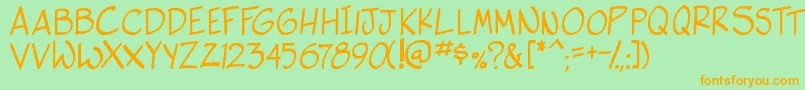 SideK Font – Orange Fonts on Green Background
