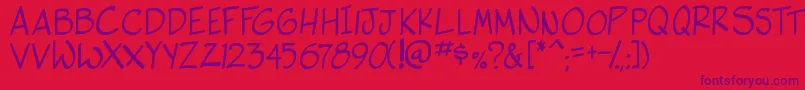SideK-Schriftart – Violette Schriften auf rotem Hintergrund