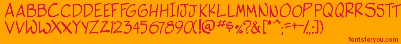 SideK-fontti – punaiset fontit oranssilla taustalla