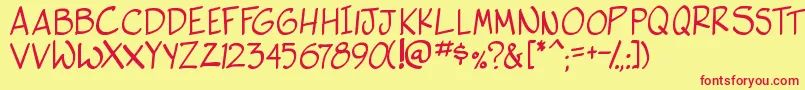 SideK Font – Red Fonts on Yellow Background